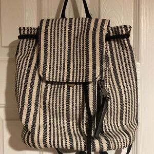 Striped Black and Cream universal thread backpack  purse bag